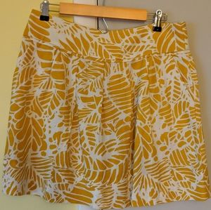 Yellow and white Loft skirt
